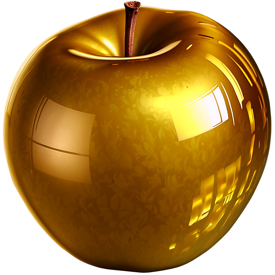 Golden Apple Background Png Cjl PNG Image