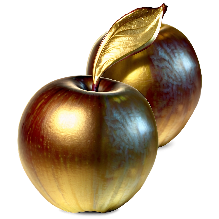 Golden Apple Illustration Png Pry PNG Image