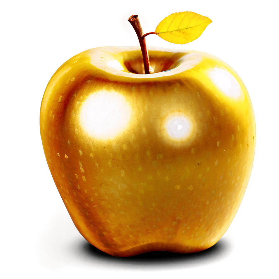 Golden Apple With Glow Png 06132024 PNG Image