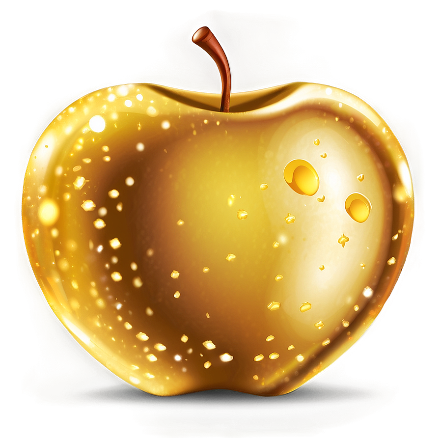 Golden Apple With Sparkles Png 06132024 PNG Image