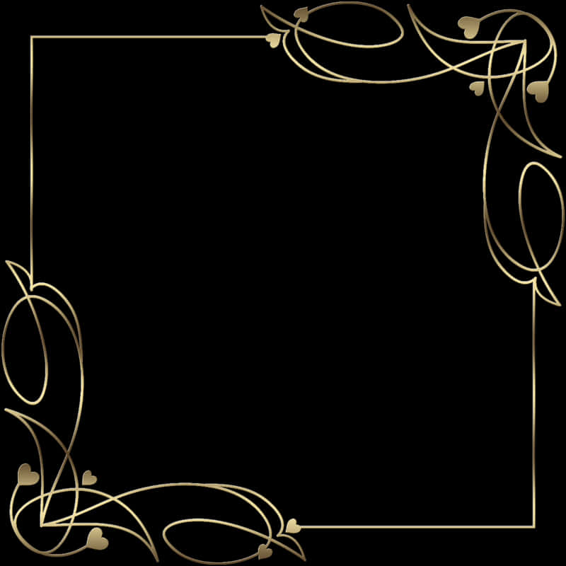 Golden Arabesque Frame Design PNG Image