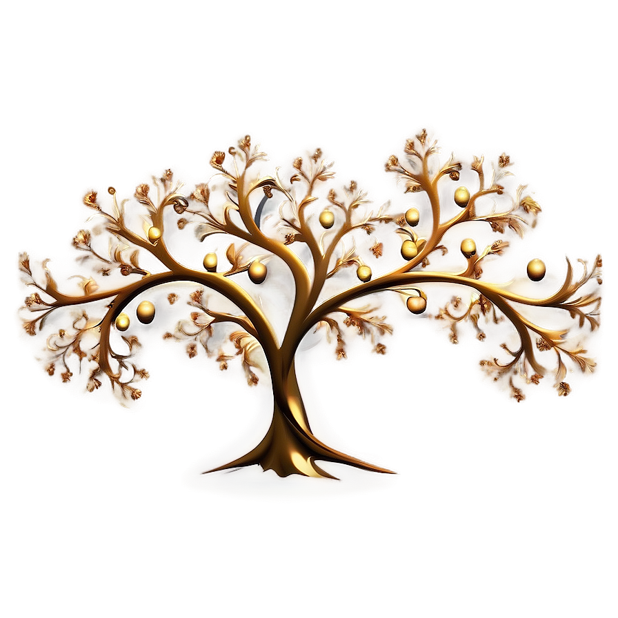 Golden Arbol De Navidad Elegance Png Omq PNG Image