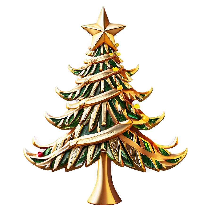 Golden Arbol De Navidad Elegance Png Smh PNG Image