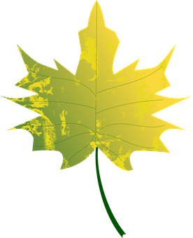 Golden Autumn Leaf Graphic PNG Image