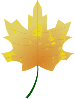 Golden Autumn Leaf Vector PNG Image