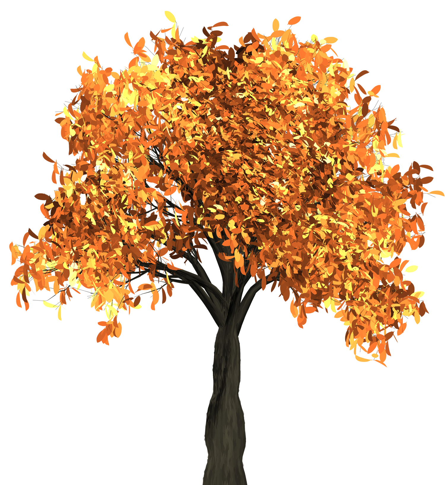 Golden Autumn Tree PNG Image