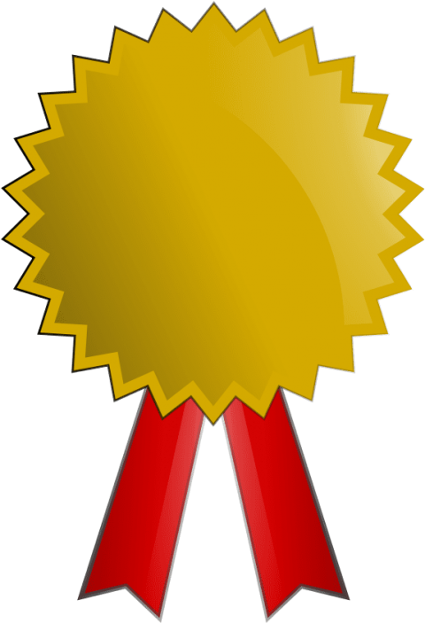 Golden Award Ribbon Graphic PNG Image