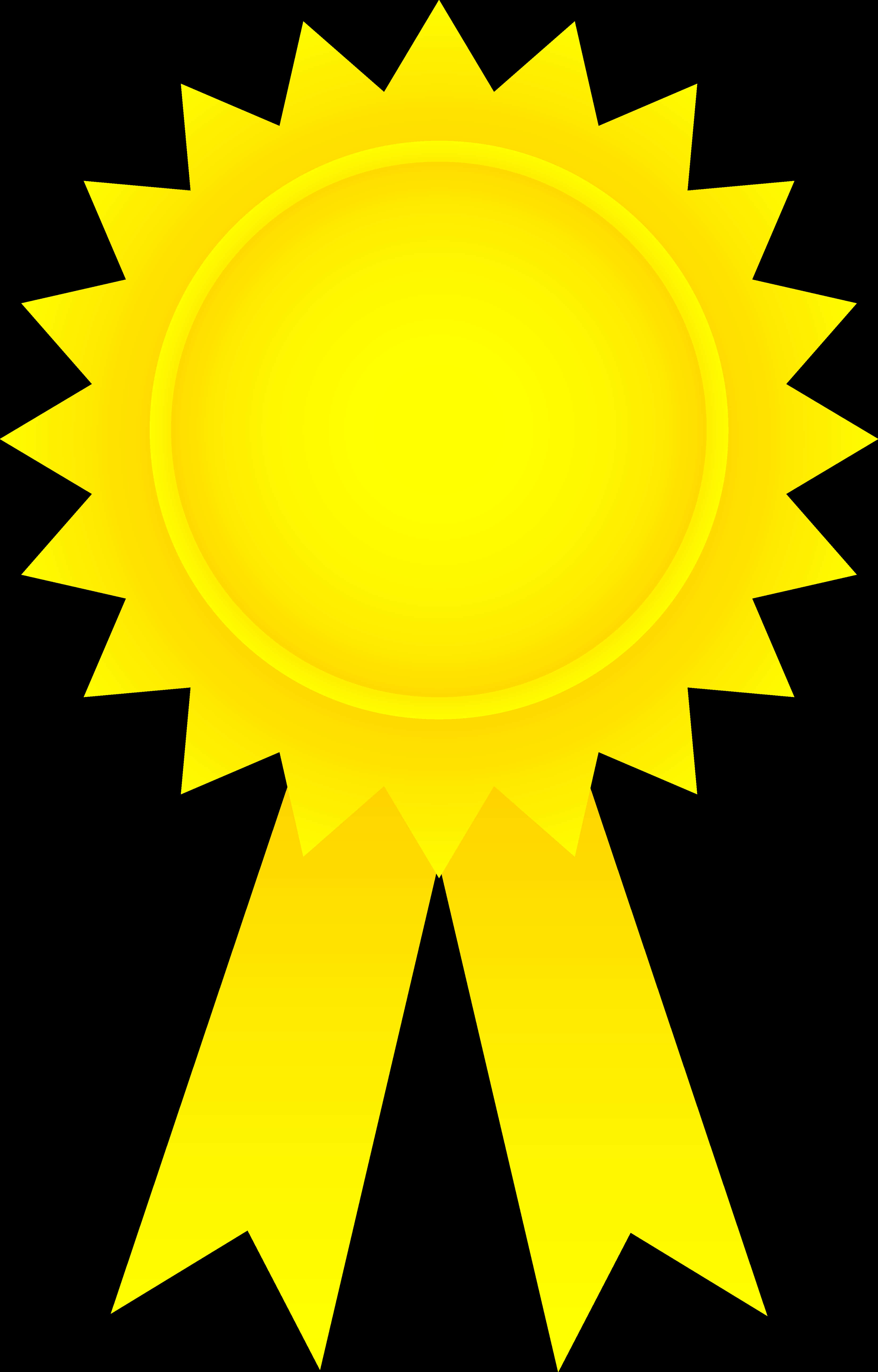 Golden Award Ribbon Graphic PNG Image