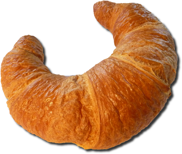 Golden Baked Croissant Isolated PNG Image