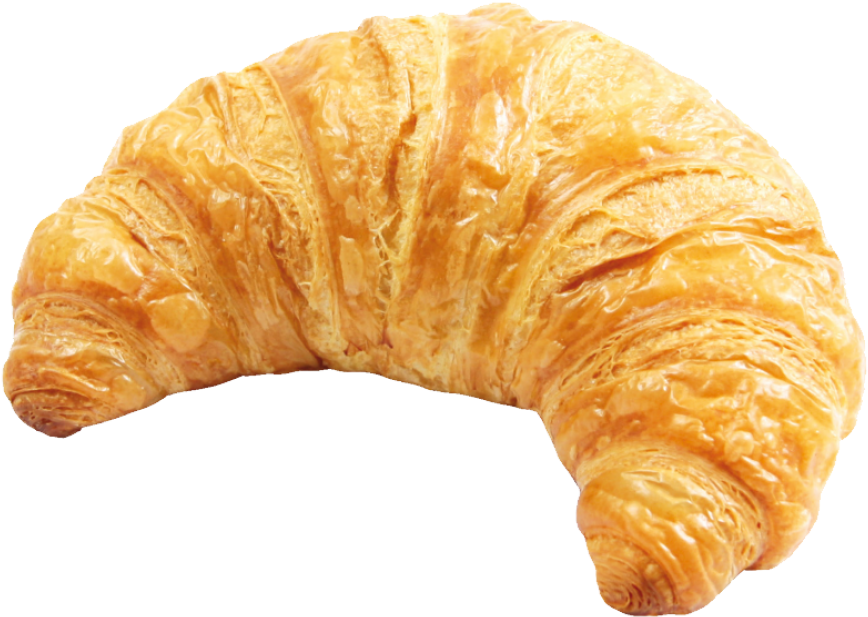 Golden Baked Croissant Isolated PNG Image