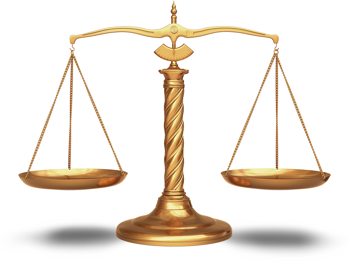 Golden Balance Scale PNG Image