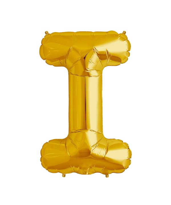 Golden Balloon Letter I PNG Image