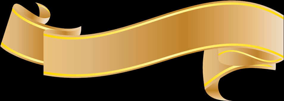 Golden Banner Ribbon Graphic PNG Image