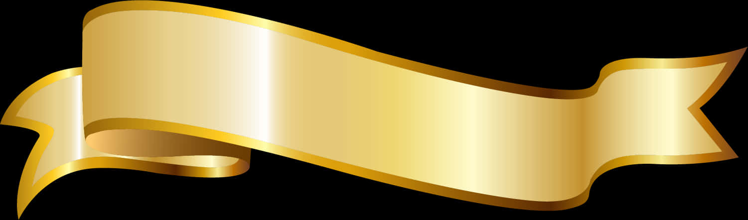 Golden Banner Ribbon PNG Image