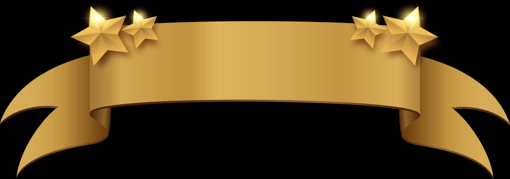 Golden Bannerwith Stars PNG Image