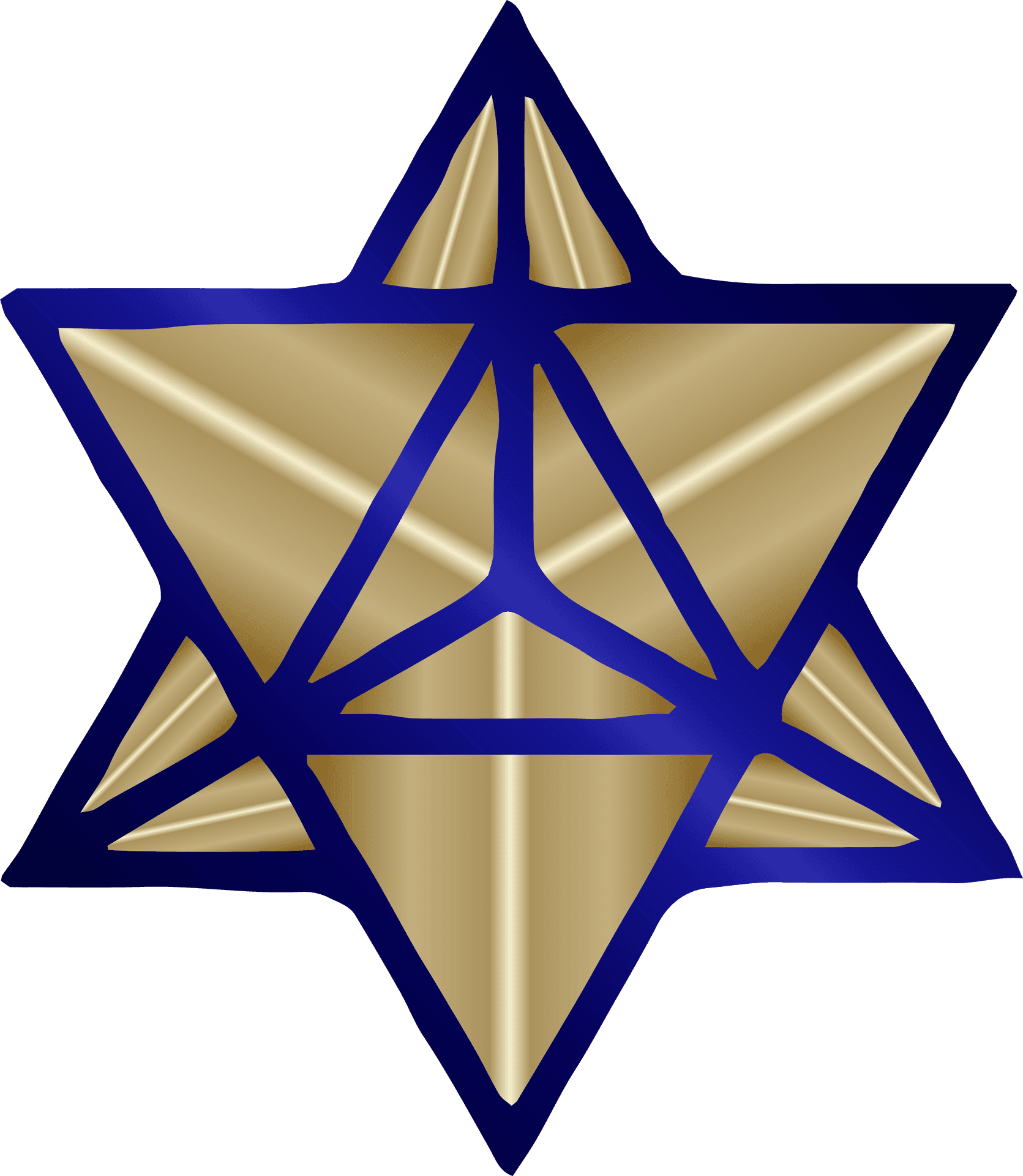 Golden Blue Merkaba Star PNG Image