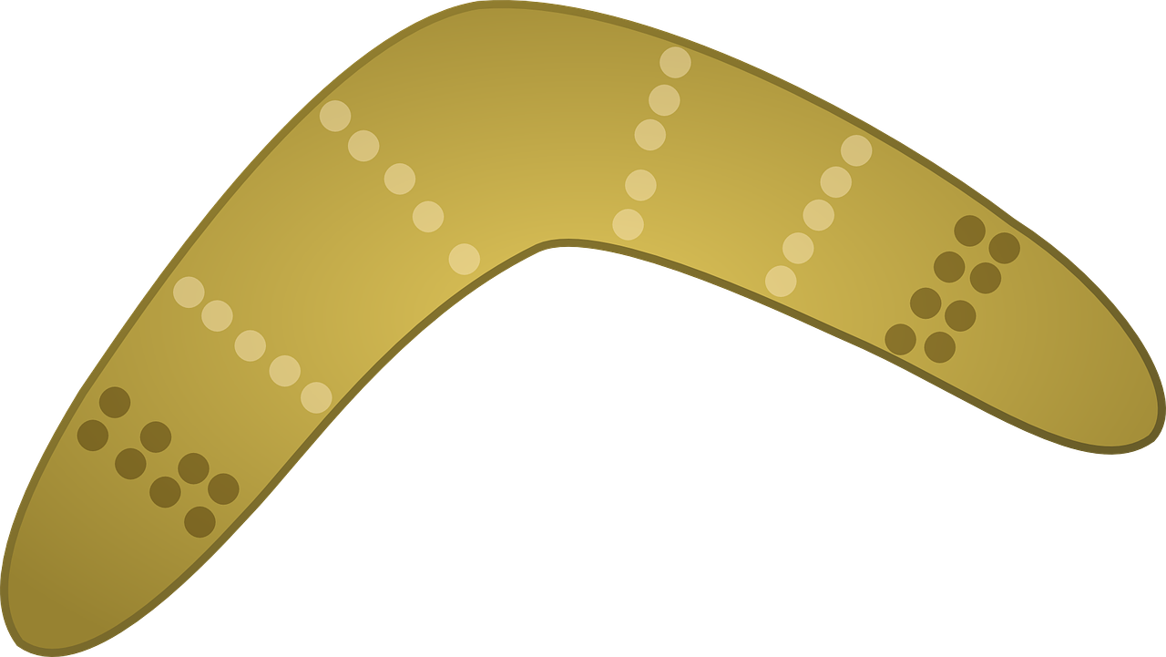 Golden Boomerang Vector Illustration PNG Image