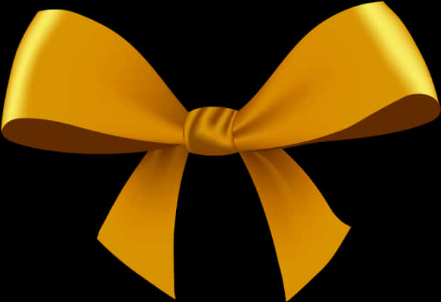 Golden Bow Illustration PNG Image