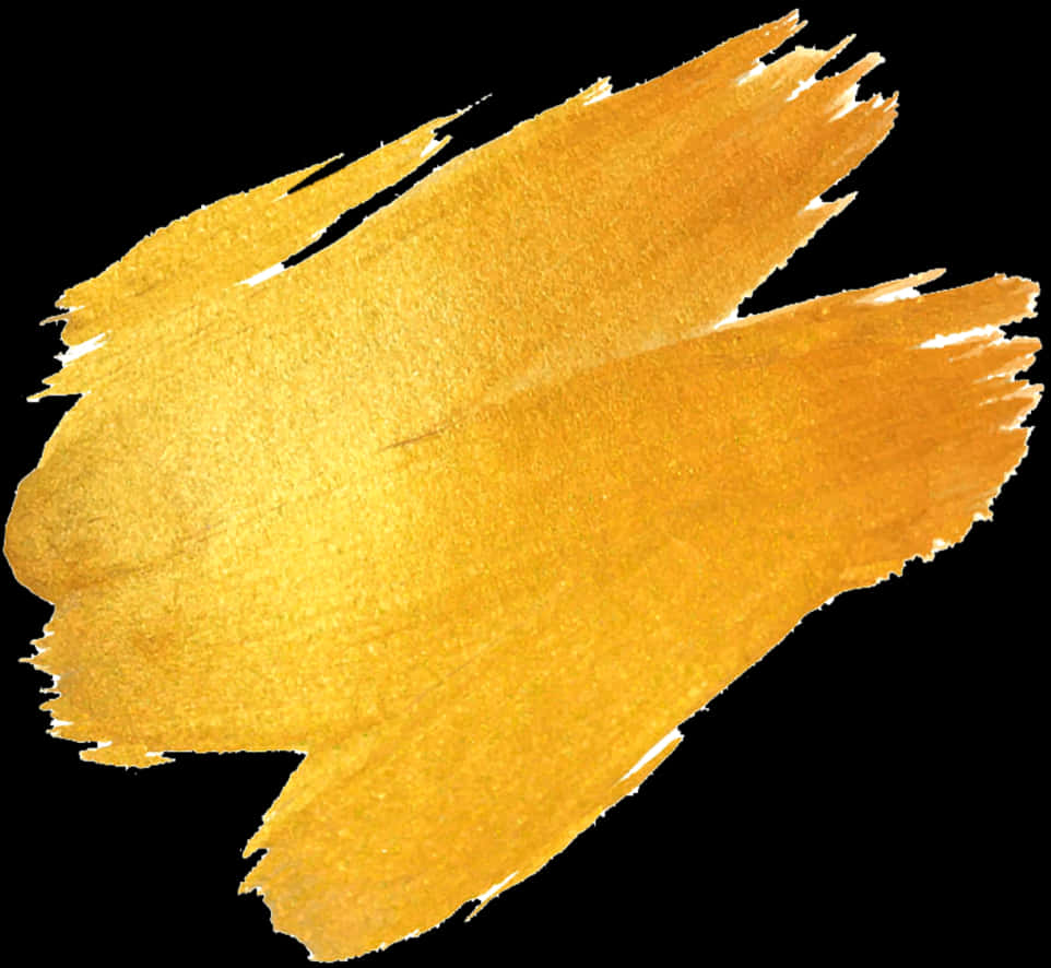 Golden Brush Strokeon Black Background PNG Image