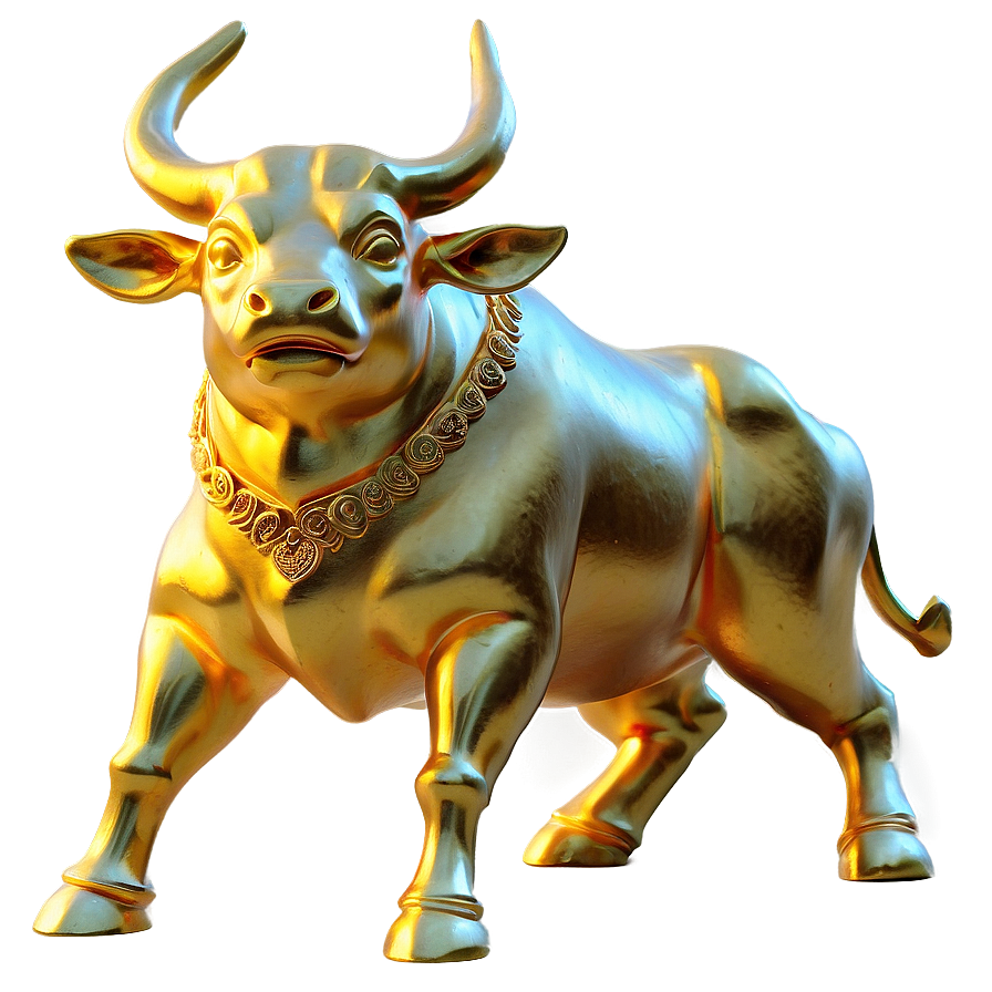 Golden Bull Statue Png 05242024 PNG Image