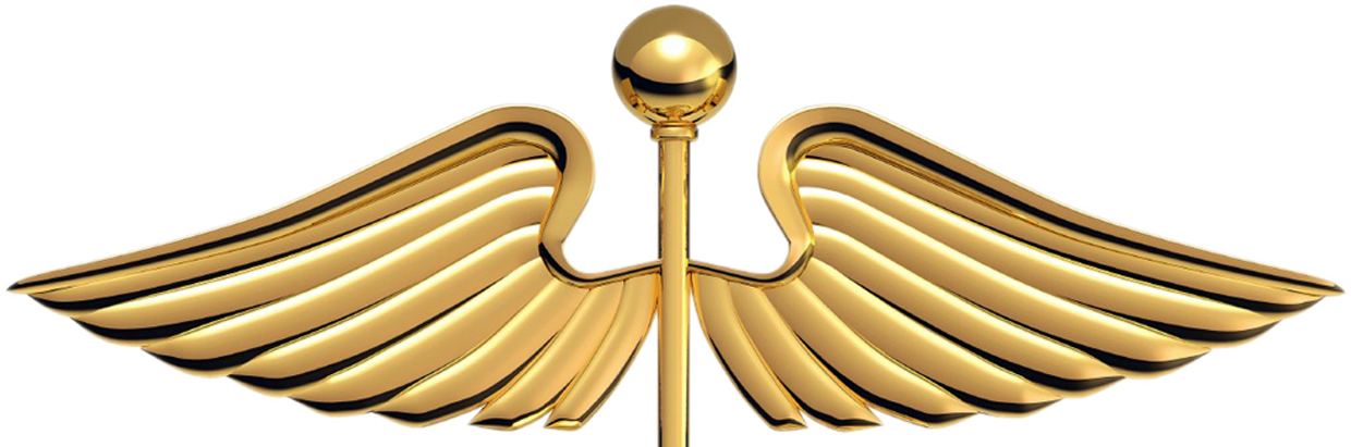 Golden Caduceus Symbol PNG Image