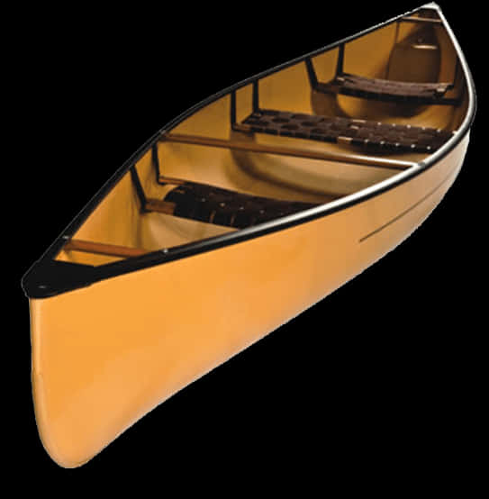 Golden Canoeon Black Background PNG Image