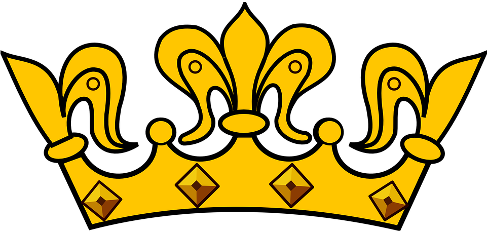 Golden Cartoon Crown Transparent Background PNG Image