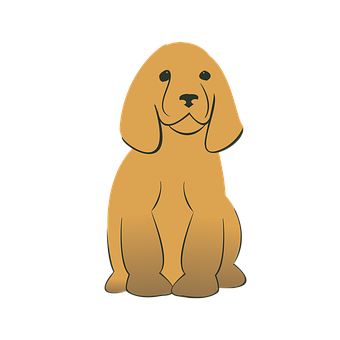 Golden Cartoon Dog Illustration PNG Image