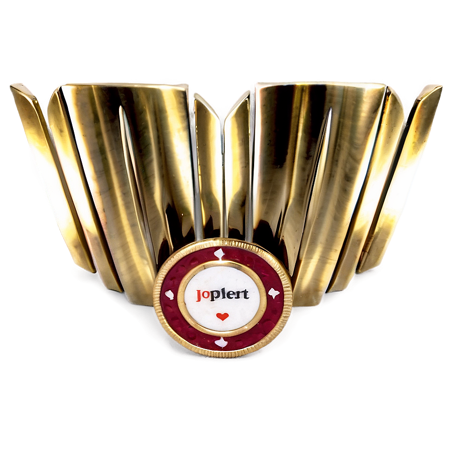 Golden Casino Chip Award Trophy PNG Image