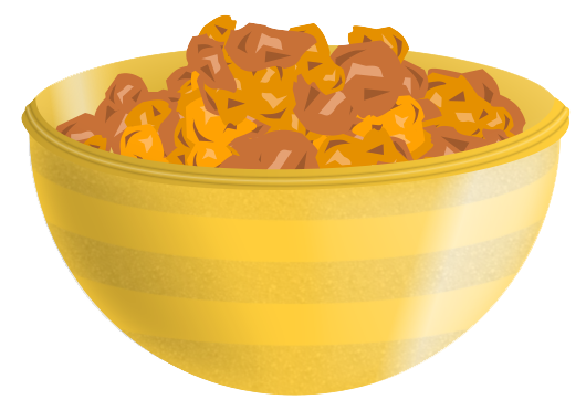 Golden Cereal Bowl PNG Image