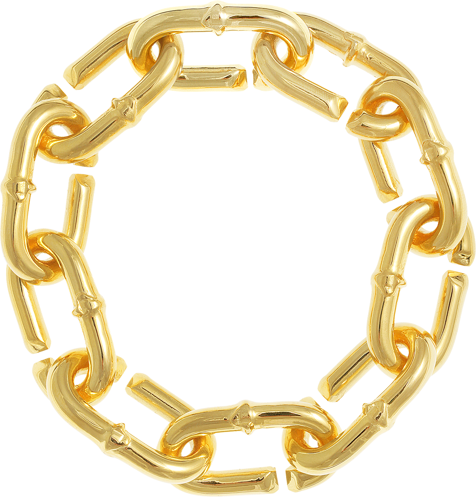 Golden Chain Links Circle PNG Image