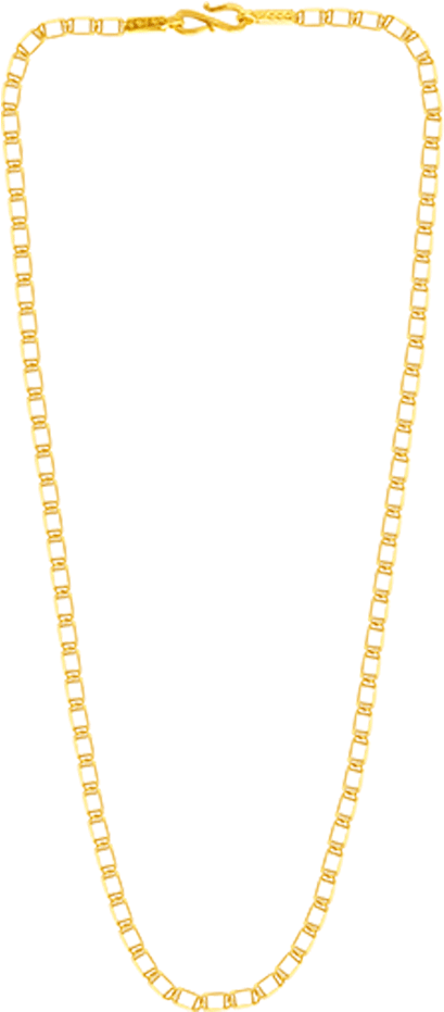 Golden Chain Necklace Transparent Background PNG Image