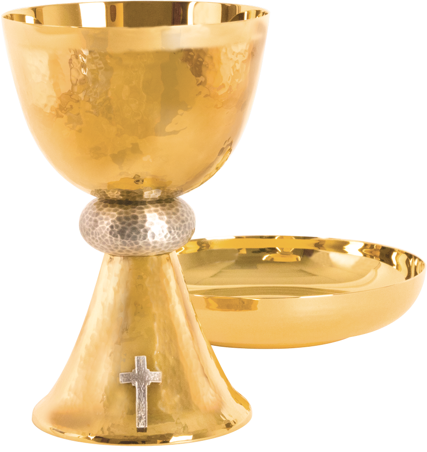 Golden Chaliceand Paten Set PNG Image