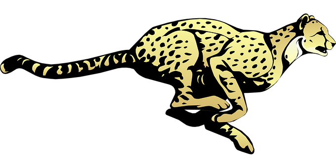 Golden Cheetah Silhouette PNG Image