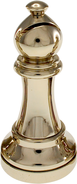 Golden Chess Piece Bishop PNG Image