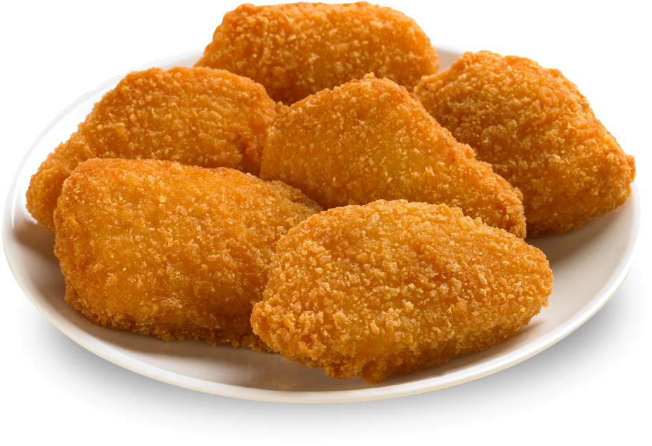 Golden Chicken Nuggetson Plate.png PNG Image