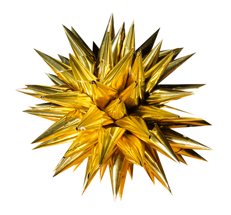 Golden Christmas Star Ornament PNG Image