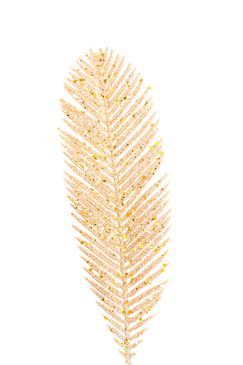 Golden Christmas Tree Branch Sparkle PNG Image