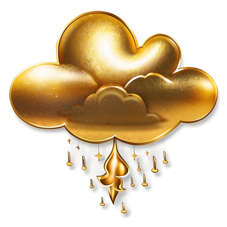 Golden Cloud Clipart Png 05252024 PNG Image