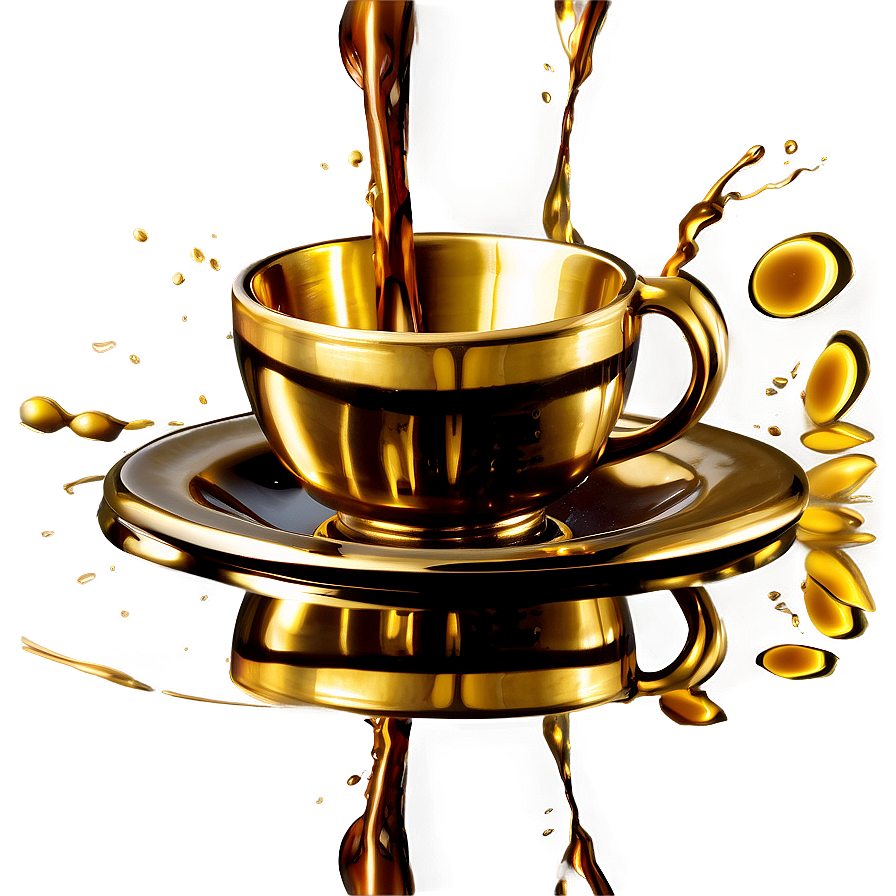 Golden Coffee Splash Png 06282024 PNG Image