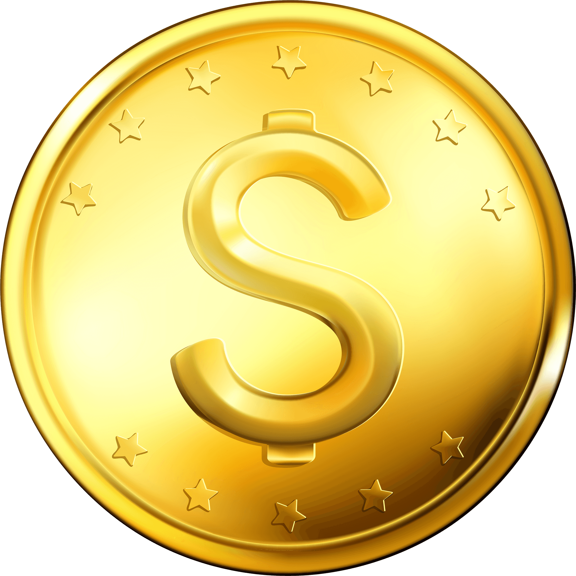 Golden Coin With Dollar Sign PNG Image