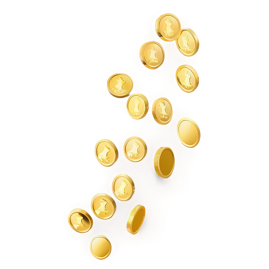 Golden Coins Falling Png Gip PNG Image