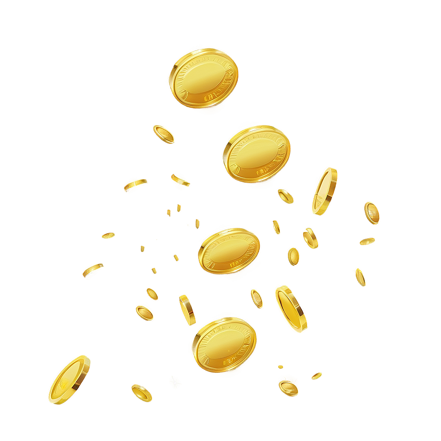 Golden Coins Falling Png Qer83 PNG Image