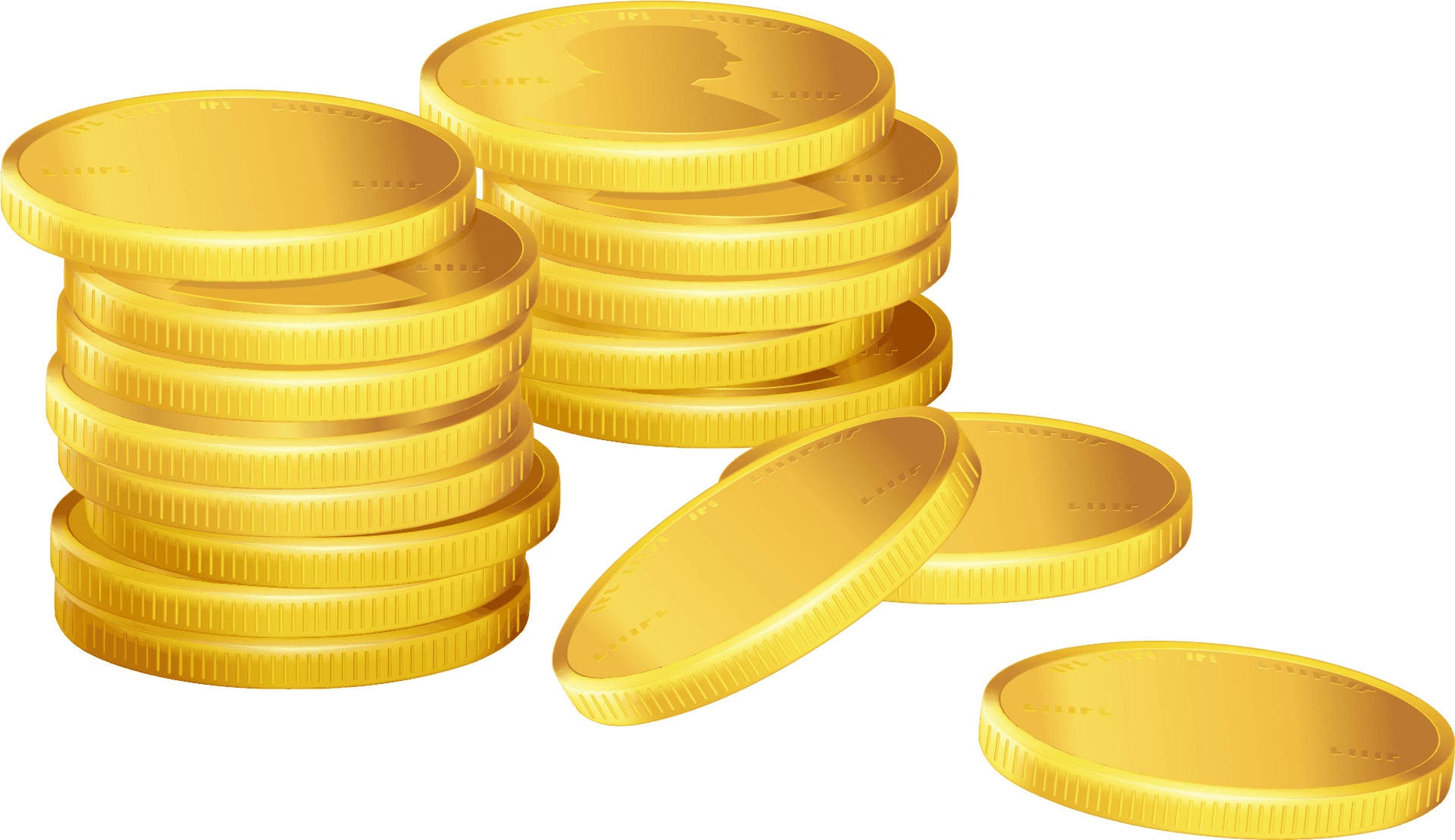 Golden Coins Stacked Graphic PNG Image