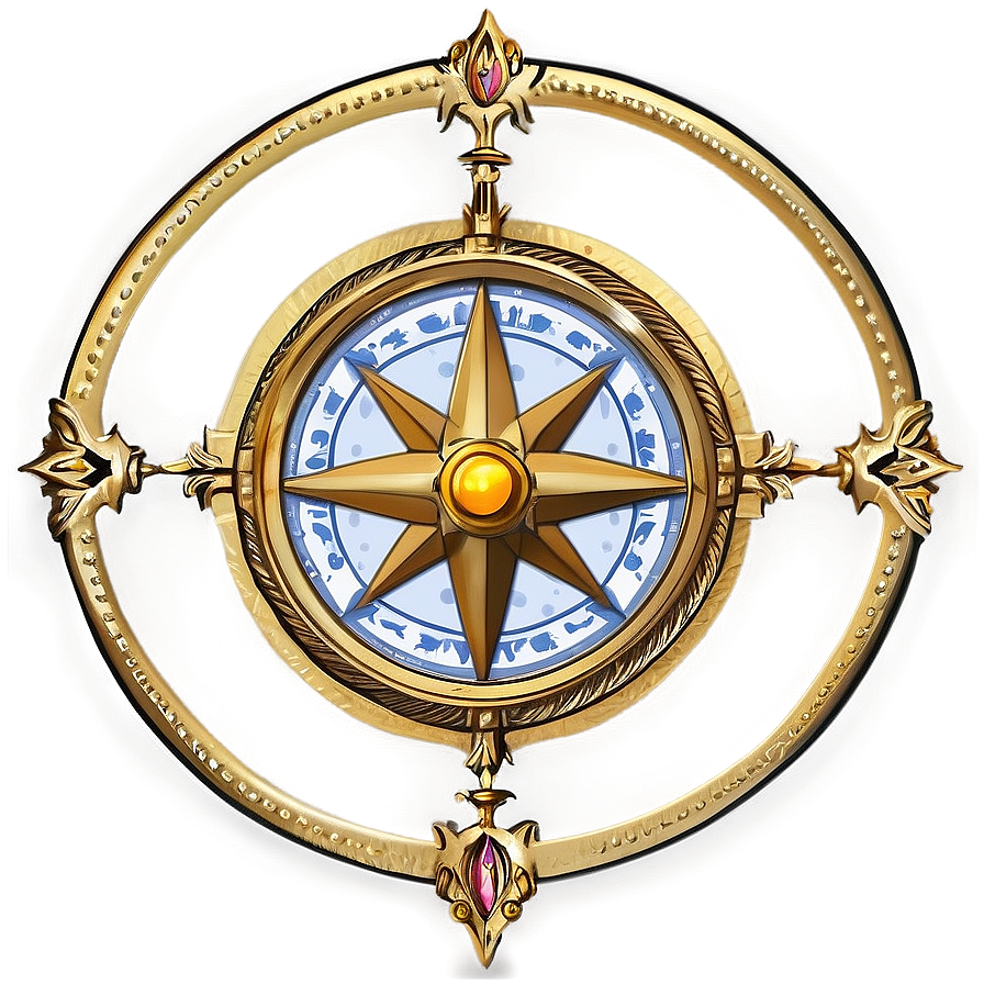 Golden Compass Rose Png Nti PNG Image