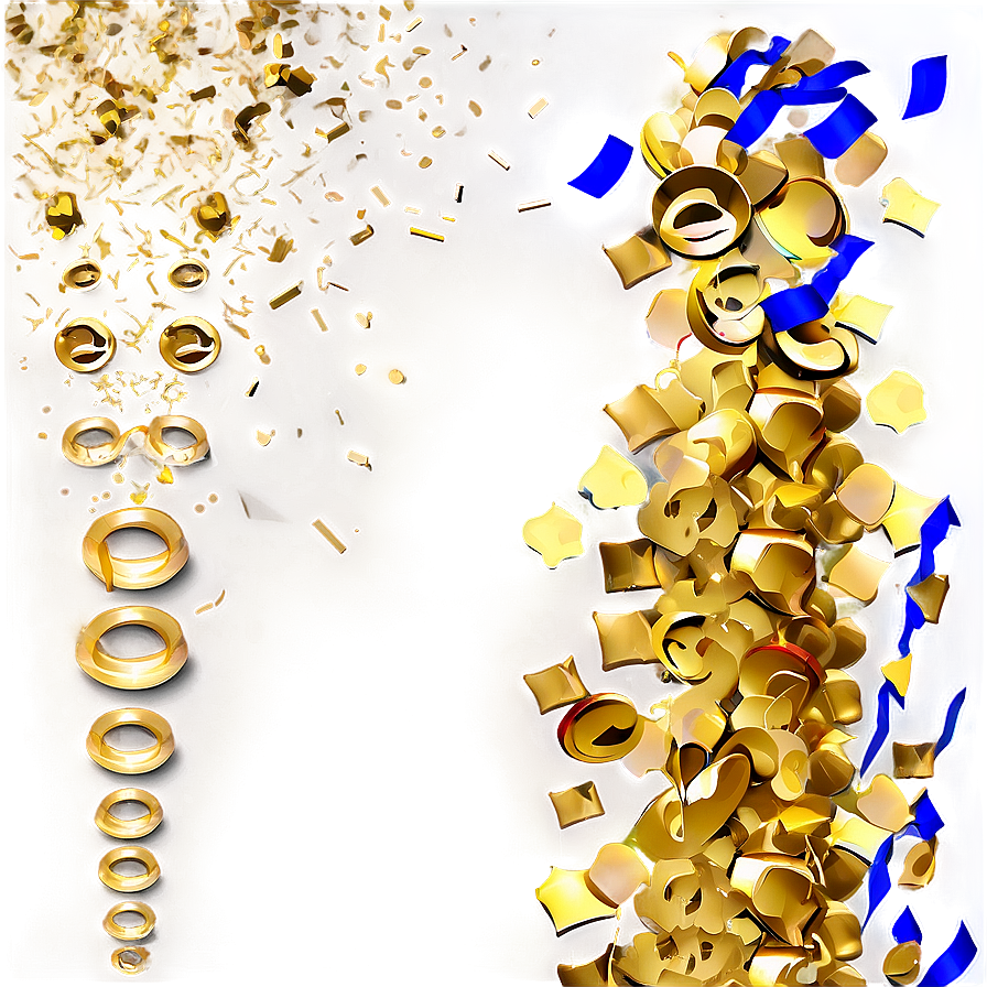 Golden Confetti A PNG Image