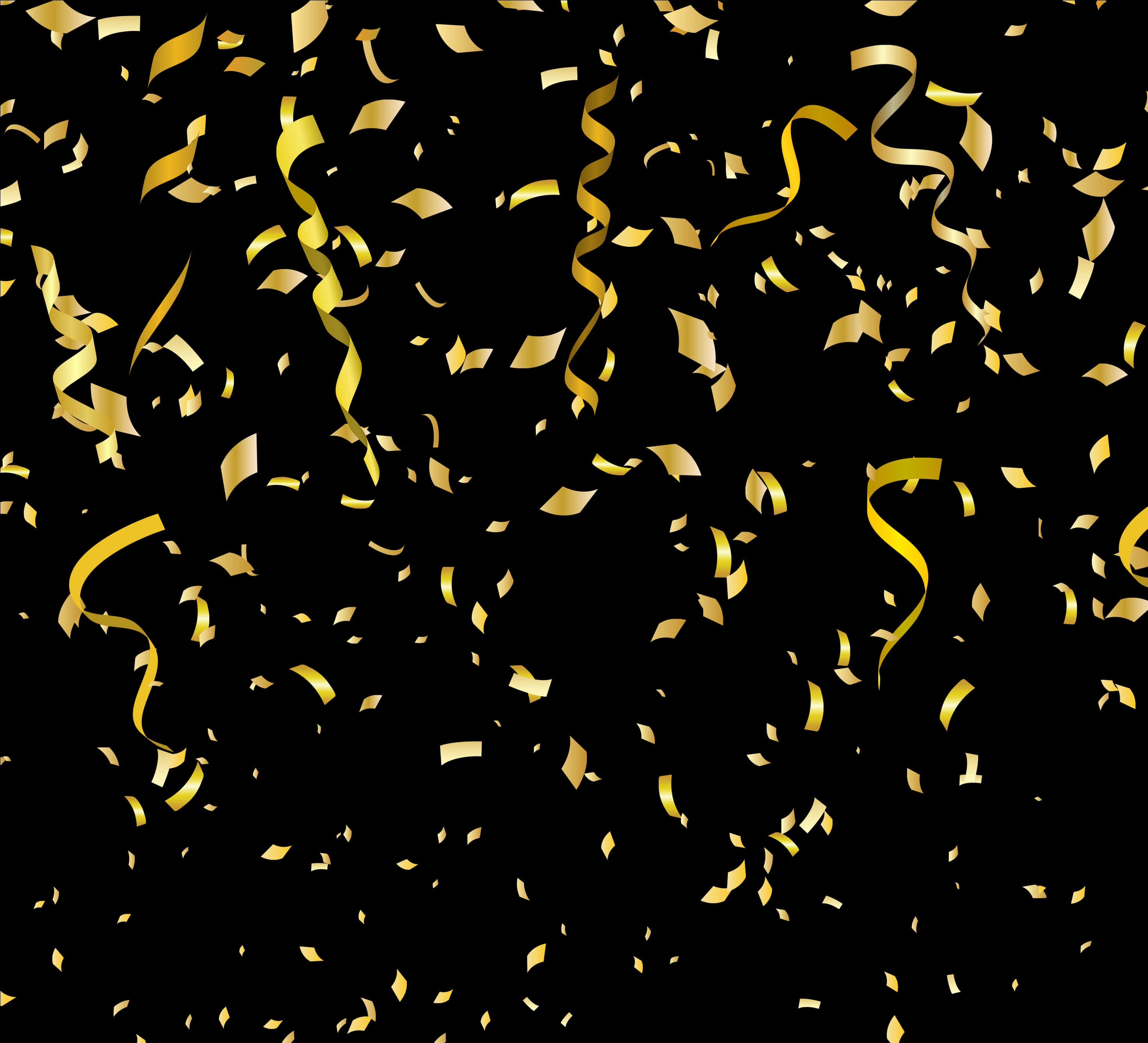 Golden Confetti Celebration Background PNG Image