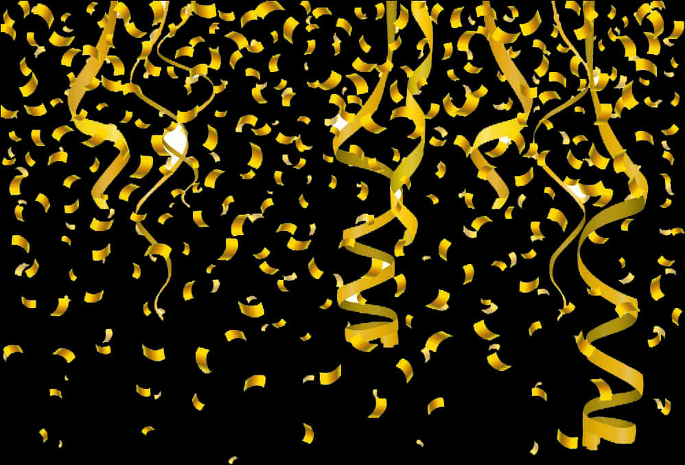 Golden Confetti Celebration PNG Image