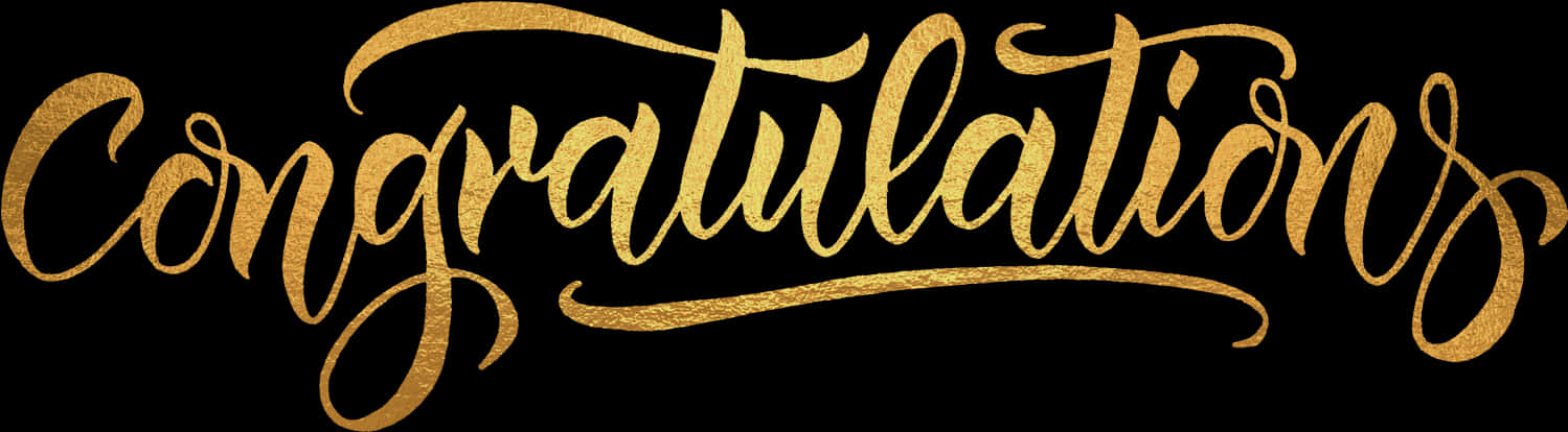 Golden Congratulations Script PNG Image