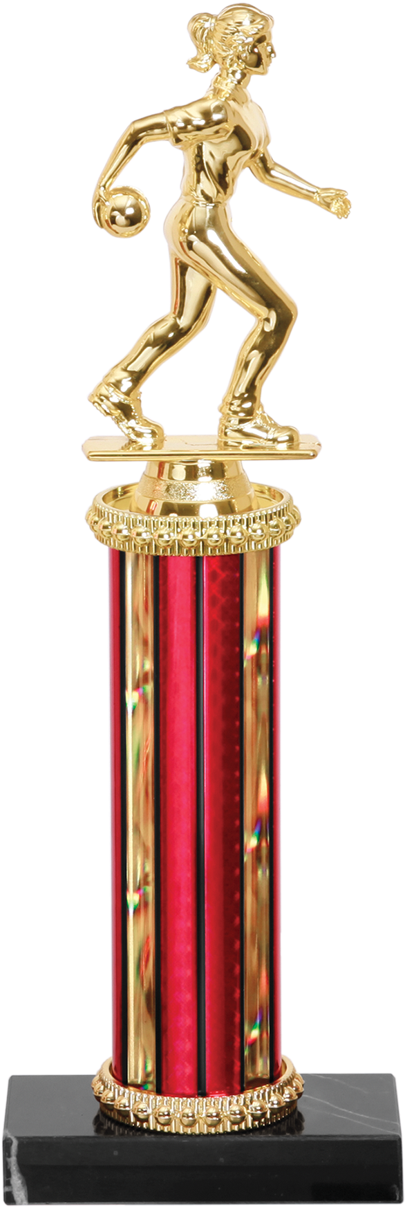 Golden Cricket Bowler Trophy PNG Image